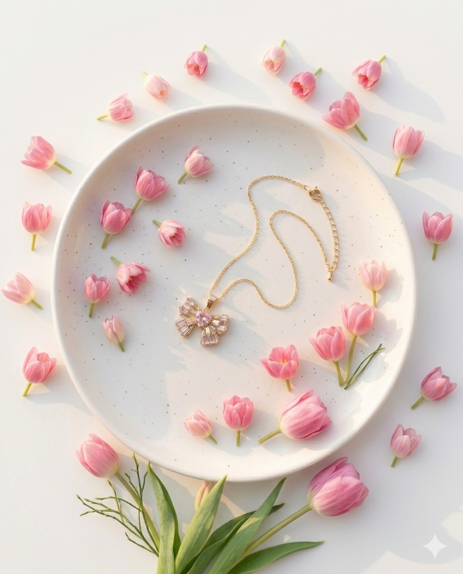 Bow Heart Necklace