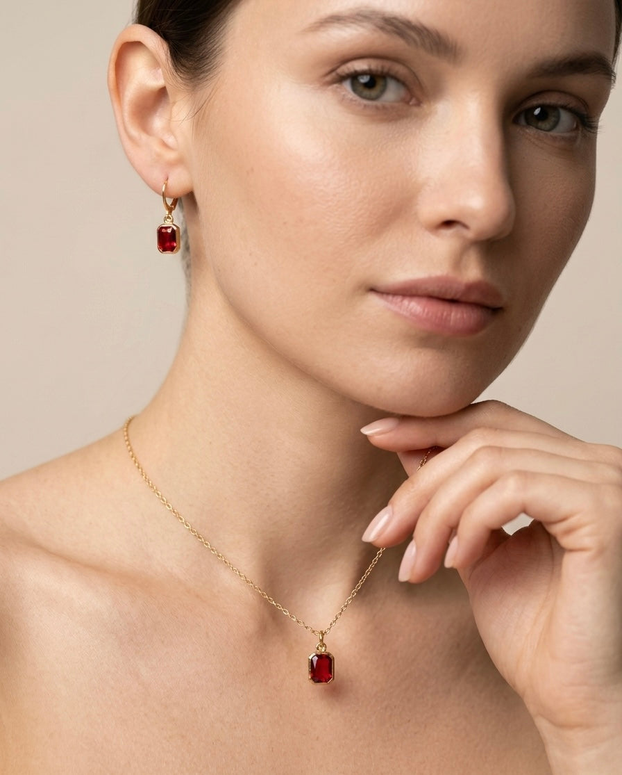 Red emerald set