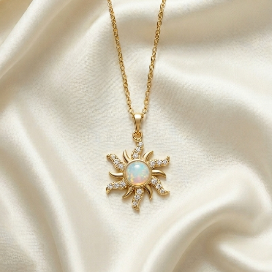 Sun pendent with moonstone